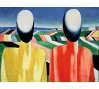 ARTXLXXBN Célèbre Peinture D'Art Murale Wall Art Peintures Deux paysans de Kazimirovich Malevich Impression Peinture Huile Pour la Décoration Murale 60x90cm