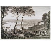 ARTXLXXBN Célèbre Peinture D'Art Murale Wall Art Peintures Dock du mont Edgecombe de 'cooke's vues pittoresques du sud gravée par Mallord William Turner Pour la Décoration Murale 60x90cm