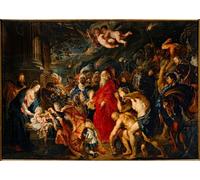 ARTXLXXBN Célèbre Peinture D'Art Murale Wall Art Peintures L'Adoration des Trois Mages de Peter Paul Rubens Impression Peinture Huile Pour la Décoration Murale 60x90cm