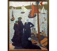 ARTXLXXBN Célèbre Peinture D'Art Murale Wall Art Peintures Regates a Perros en Bretagne par Maurice Denis Impression Peinture Huile Pour la Décoration Murale 60x90cm