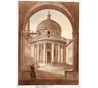 ARTXLXXBN Célèbre Peinture D'Art Murale Wall Art Peintures San Pietro in Montorio le site du martyre de saint Pierre par Agostino Tofanelli Impression Peinture Huile Pour la Décoration Murale 60x90cm