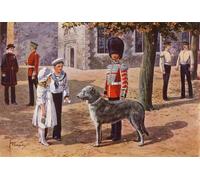 ARTXLXXBN Célèbre Peinture D'Art Murale Wall Art Peintures The Pet Wolfhound of the Irish Guards At the Tower of London par After Edgar Alfred Holloway Pour la Décoration Murale 60x90cm