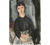 ARTXLXXBN Célèbre Peinture D'Art Murale Wall Art Peintures un serviteur au tablier rayé par Amedeo Modigliani Impression Peinture Huile Pour la Décoration Murale 60x90cm