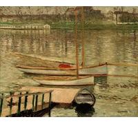 ARTXLXXBN Célèbre Peinture D'Art Murale Wall Art Peintures Voiliers sur la Seine par Gustave Caillebotte Impression Peinture Huile Pour la Décoration Murale 60x90cm