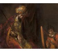 ARTXLXXBN Célèbre Tableaux Sur Toile Moderne Mur Art David jouant de la harpe devant Saül de Rembrandt Van Rijn Animaux Art Posters Pour la Décoration de la Chambre à Coucher 60x90cm