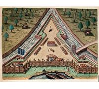 ARTXLXXBN Célèbre Tableaux Sur Toile Moderne Mur Art Histoire de la vie américaine de Fort Carolina par Theodore De Bry Animaux Art Posters Pour la Décoration de la Chambre à Coucher 60x90cm