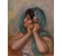 ARTXLXXBN Célèbre Tableaux Sur Toile Moderne Mur Art Jeune femme arrangeant sa boucle d'oreille par Pierre Auguste Renoir Animaux Art Posters Pour la Décoration de la Chambre à Coucher 60x90cm
