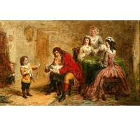 ARTXLXXBN Célèbre Tableaux Sur Toile Moderne Mur Art la leçon de boxe de l'écuyer par William Powell Frith Animaux Art Posters Pour la Décoration de la Chambre à Coucher 60x90cm