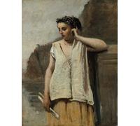 ARTXLXXBN Célèbre Tableaux Sur Toile Moderne Mur Art la Muse : Histoire par Jean Baptiste Camille Corot Animaux Art Posters Pour la Décoration de la Chambre à Coucher 60x90cm