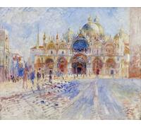 ARTXLXXBN Célèbre Tableaux Sur Toile Moderne Mur Art la Piazza San Marco Venise par Pierre Auguste Renoir Animaux Art Posters Pour la Décoration de la Chambre à Coucher 60x90cm