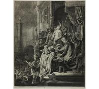 ARTXLXXBN Célèbre Tableaux Sur Toile Moderne Mur Art Le Christ devant Pilate :Assiette de Rembrandt Van Rijn Animaux Art Posters Pour la Décoration de la Chambre à Coucher 60x90cm