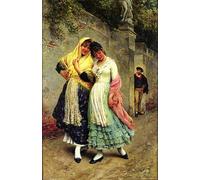 ARTXLXXBN Célèbre Tableaux Sur Toile Moderne Mur Art le Flirt Eugène De Blaas Animaux Art Posters Pour la Décoration de la Chambre à Coucher 60x90cm