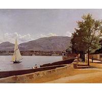 ARTXLXXBN Célèbre Tableaux Sur Toile Moderne Mur Art le Quai Des Paquis à Genève par Jean baptiste camille Corot Animaux Art Posters Pour la Décoration de la Chambre à Coucher 60x90cm