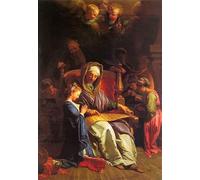 ARTXLXXBN Célèbre Tableaux Sur Toile Moderne Mur Art L'Éducation de la Vierge de Jean Baptiste Jouvenet Animaux Art Posters Pour la Décoration de la Chambre à Coucher 60x90cm