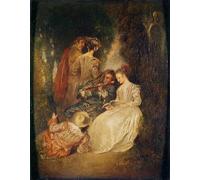 ARTXLXXBN Célèbre Tableaux Sur Toile Moderne Mur Art L'harmonie parfaite de Jean Antoine Watteau Animaux Art Posters Pour la Décoration de la Chambre à Coucher 60x90cm