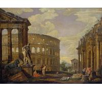 ARTXLXXBN Célèbre Tableaux Sur Toile Moderne Mur Art Paysage avec Hercule de Paolo Pannini Animaux Art Posters Pour la Décoration de la Chambre à Coucher 60x90cm