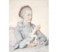 ARTXLXXBN Célèbre Tableaux Sur Toile Moderne Mur Art Portrait de l'archiduchesse Marie Elisabeth d'Autriche par Jean Étienne Liotard Pour la Décoration de la Chambre à Coucher 60x90cm
