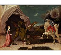 ARTXLXXBN Célèbre Tableaux Sur Toile Moderne Mur Art Saint Georges et le Dragon de Paolo Uccello Animaux Art Posters Pour la Décoration de la Chambre à Coucher 60x90cm