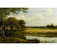 ARTXLXXBN Célèbre Tableaux Sur Toile Moderne Mur Art Surrey Cornfields par Benjamin Williams Leader Animaux Art Posters Pour la Décoration de la Chambre à Coucher 60x90cm