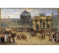 ARTXLXXBN Célèbre Tableaux Sur Toile Moderne Mur Art une journée de révision sous l'empire de Louis Hippolyte Bellange Animaux Art Posters Pour la Décoration de la Chambre à Coucher 60x90cm