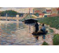 ARTXLXXBN Célèbre Tableaux Sur Toile Moderne Mur Art Vue de la Seine par Georges Pierre Seurat Animaux Art Posters Pour la Décoration de la Chambre à Coucher 60x90cm