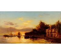 ARTXLXXBN Célèbre Tableaux Sur Toile Moderne Mur Art Vue d'Istanbul par Félix Ziem Animaux Art Posters Pour la Décoration de la Chambre à Coucher 60x90cm
