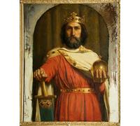 ARTXLXXBN De Célèbres Tableaux Affiches Imprimées Portrait Tableaux Charles le Grand Roi des Francs par Jean Louis Ernest Meissonier Art Mural Classique Pour les Décorations pour la Maison 60x90cm