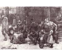 ARTXLXXBN De Célèbres Tableaux Affiches Imprimées Portrait Tableaux Étude pour « un siège à St Park » de George John Pinwell Art Mural Classique Pour les Décorations pour la Maison 60x90cm