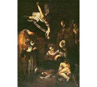 ARTXLXXBN De Célèbres Tableaux Affiches Imprimées Portrait Tableaux Nativité avec saint et saint Laurent de Michel-Ange Merisi Caravage Art Mural Classique Pour les Décorations pour la Maison 60x90cm