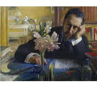 ARTXLXXBN De Célèbres Tableaux Affiches Imprimées Portrait Tableaux Oscar Levertin de Carl Larsson Art Mural Classique Pour les Décorations pour la Maison 60x90cm
