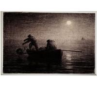 ARTXLXXBN De Célèbres Tableaux Affiches Imprimées Portrait Tableaux Pêcheurs de homard jetant leurs argiles par Jean François Millits Art Mural Classique Pour les Décorations pour la Maison 60x90cm
