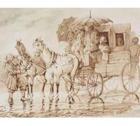 ARTXLXXBN De Célèbres Tableaux Affiches Imprimées Portrait Tableaux Sous la pluie au bord de la Rivière Noire de Vasily Surikov Art Mural Classique Pour les Décorations pour la Maison 60x90cm