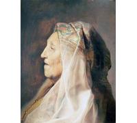 ARTXLXXBN De Célèbres Tableaux Affiches Imprimées Portrait Tableaux Tête de profil d'une vieille femme par Rembrandt Van Rijn Art Mural Classique Pour les Décorations pour la Maison 60x90cm
