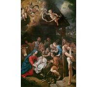 ARTXLXXBN De Célèbres Tableaux Affiches Imprimées Portrait Tableaux the Adoration of the Shepherds by Philippe De Champaigne Art Mural Classique Pour les Décorations pour la Maison 60x90cm