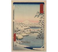 ARTXLXXBN De Célèbres Tableaux Affiches Imprimées Portrait Tableaux Vues du mont Sukiyagashi par Utagawa Hiroshige Art Mural Classique Pour les Décorations pour la Maison 60x90cm