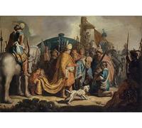 ARTXLXXBN De Célèbres Tableaux Art Mural Toile Impression Toile David avec la tête de Goliath devant Saül de Rembrandt Van Rijn Images Abstraites Pour la Décoration du Salon 60x90cm