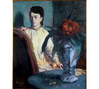 ARTXLXXBN De Célèbres Tableaux Art Mural Toile Impression Toile Femme au vase chinois d'Edgar Degas Images Abstraites Pour la Décoration du Salon 60x90cm