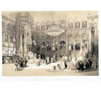ARTXLXXBN De Célèbres Tableaux Art Mural Toile Impression Toile Intérieur de l'église Creek du Saint-Sépulcre Dessin réalisé en Terre Sainte par David Roberts Pour la Décoration du Salon 60x90cm