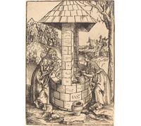ARTXLXXBN De Célèbres Tableaux Art Mural Toile Impression Toile Le Christ et la femme de Samarie de Lucas Cranach l'Ancien Images Abstraites Pour la Décoration du Salon 60x90cm