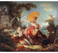 ARTXLXXBN De Célèbres Tableaux Art Mural Toile Impression Toile le Concours Musical de Jean Honoré Fragonar Images Abstraites Pour la Décoration du Salon 60x90cm