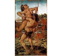 ARTXLXXBN De Célèbres Tableaux Art Mural Toile Impression Toile les douze œuvres d'Hercule Heracles Lift the Ante Peinture d'Antonio Pollaiuolo Images Abstraites Pour la Décoration du Salon 60x90cm