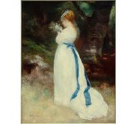 ARTXLXXBN De Célèbres Tableaux Art Mural Toile Impression Toile Lise au bouquet de fleurs des champs de Pierre Auguste Renoir Images Abstraites Pour la Décoration du Salon 60x90cm