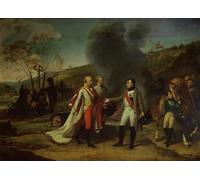 ARTXLXXBN De Célèbres Tableaux Art Mural Toile Impression Toile Meeting Between Napoleon I After the Battle of Austerlitz by Antoine Jean Gros Images Abstraites Pour la Décoration du Salon 60x90cm