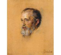 ARTXLXXBN De Célèbres Tableaux Art Mural Toile Impression Toile Portrait du chef d'orchestre et compositeur Hermann Levi par Von Lenbach Images Abstraites Pour la Décoration du Salon 60x90cm