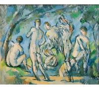 ARTXLXXBN De Célèbres Tableaux Art Mural Toile Impression Toile Sept Baigneurs de Paul Cézanne Images Abstraites Pour la Décoration du Salon 60x90cm