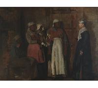ARTXLXXBN De Célèbres Tableaux Art Mural Toile Impression Toile une visite de la vieille maîtresse par Winslow Homer Images Abstraites Pour la Décoration du Salon 60x90cm