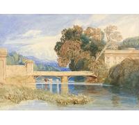 ARTXLXXBN De Célèbres Tableaux Imprimer Affiche Toile Photos D'Art Château Navarre Près d'Evreux Normandie par Sell Cotman Tableaux Posters Pour la Décoration de Bureau 60x90cm