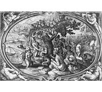 ARTXLXXBN De Célèbres Tableaux Imprimer Affiche Toile Photos D'Art La réponse de Dieu à Job par Adriaen Collaert Tableaux Posters Pour la Décoration de Bureau 60x90cm