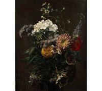 ARTXLXXBN De Célèbres Tableaux Imprimer Affiche Toile Photos D'Art Nature morte : Fleurs mélangées Henri Fantin-latour Tableaux Posters Pour la Décoration de Bureau 60x90cm