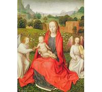 ARTXLXXBN De Célèbres Tableaux Imprimer Affiche Toile Photos D'Art Vierge à l'enfant entre deux anges par Hans Memling Tableaux Posters Pour la Décoration de Bureau 60x90cm
